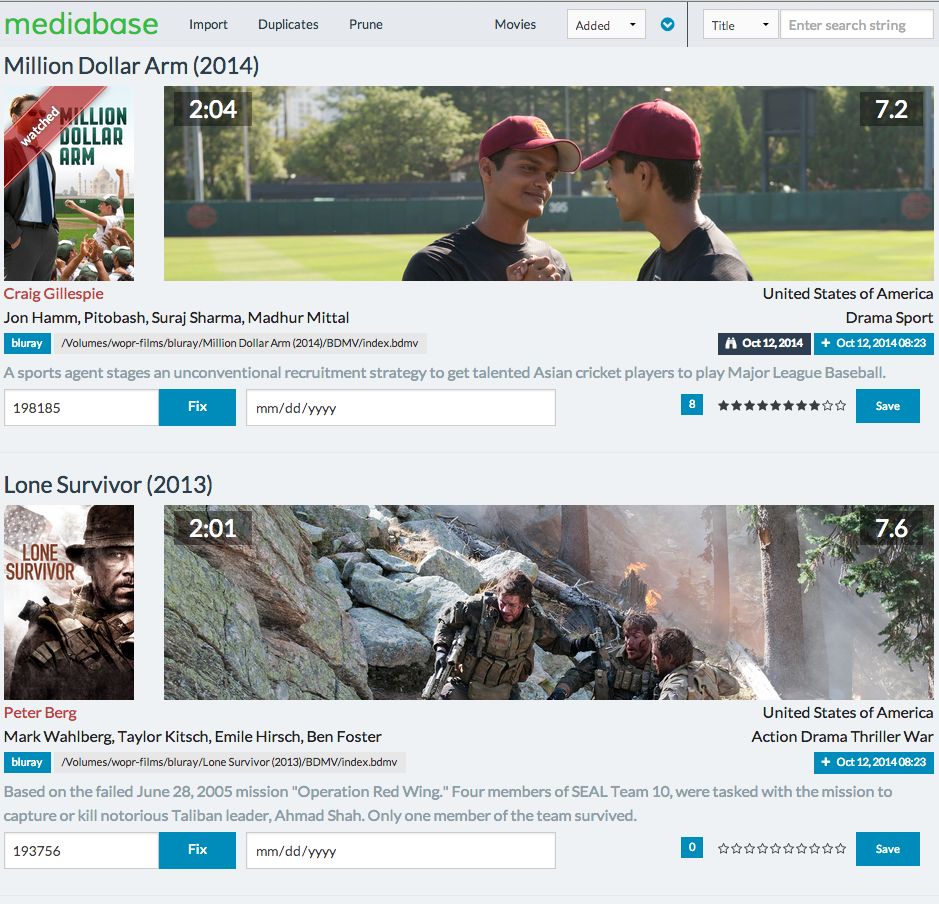Movies Details page