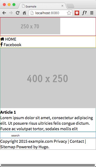 Render of website without css styling