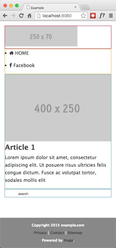 Basic styling applied to the html structure